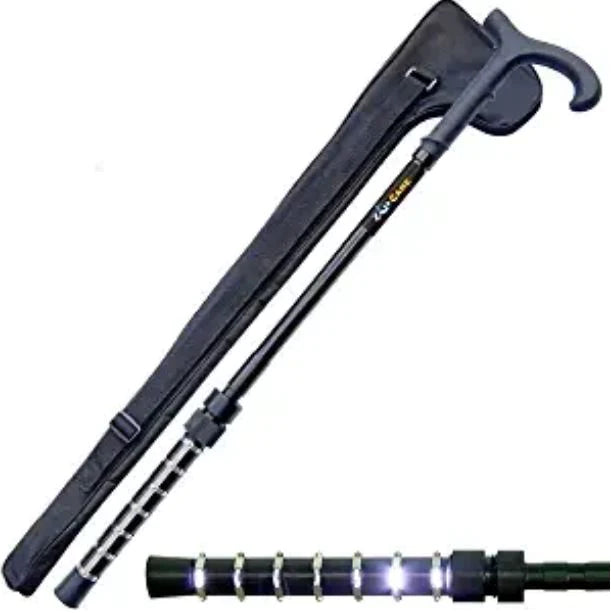 1,000,000 Volt Stun Gun Walking Cane with Flashlight and Carrying Case by Zap